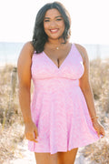 On The Sea Swim Dress, Pink Stripe