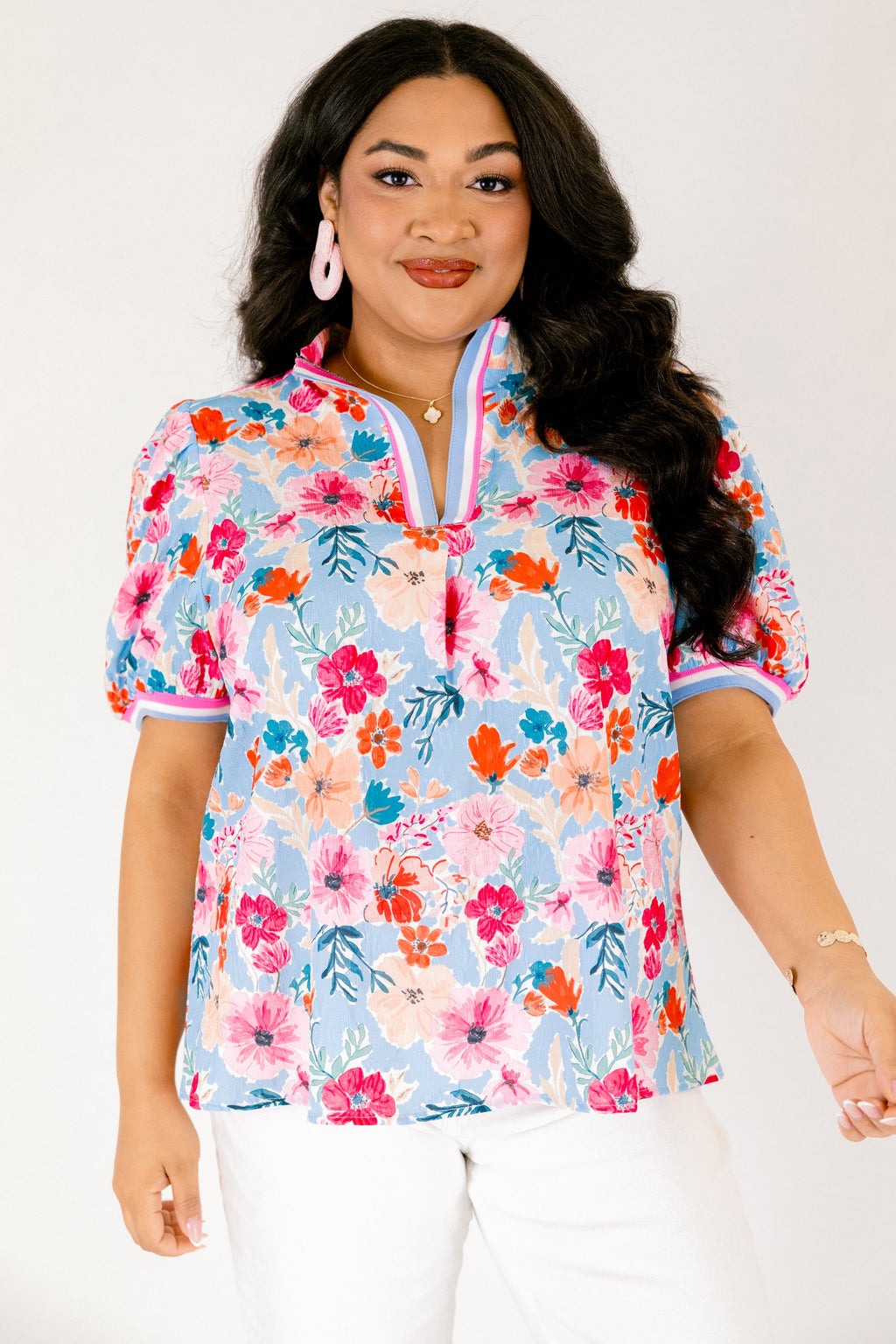 Overflowing Love Top, Blue/Pink