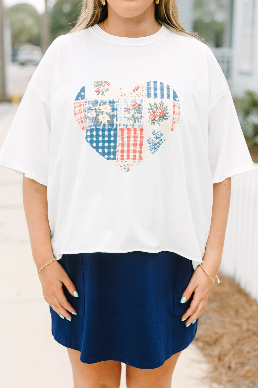 Patches of USA Vintage Wash Tee, White