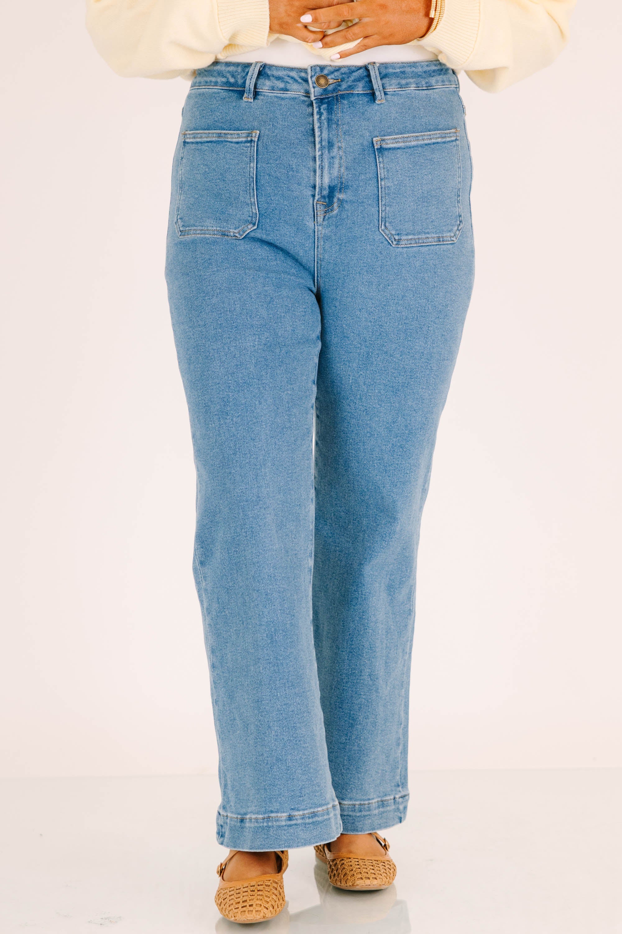 Pockets Full of Sunshine Jeans, Classic Wash