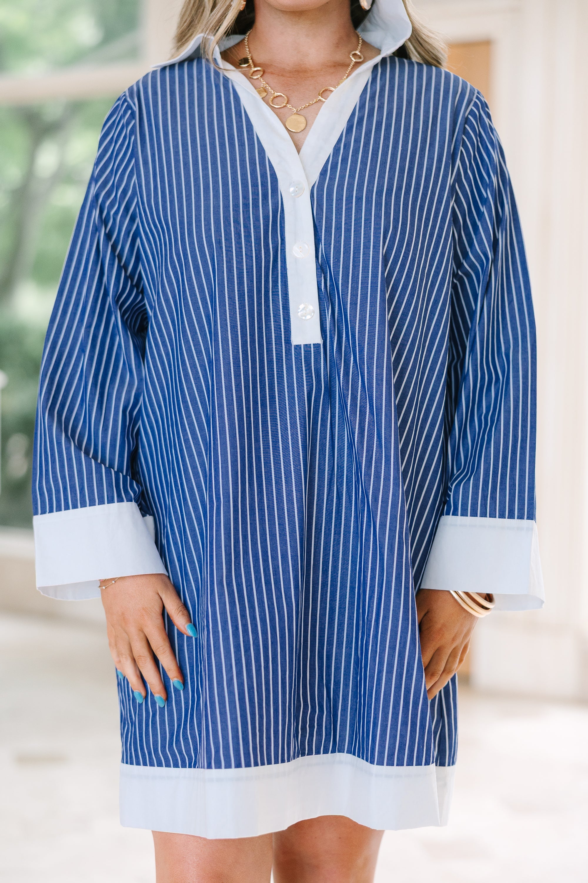 Polished With Personality Dress, Navy
