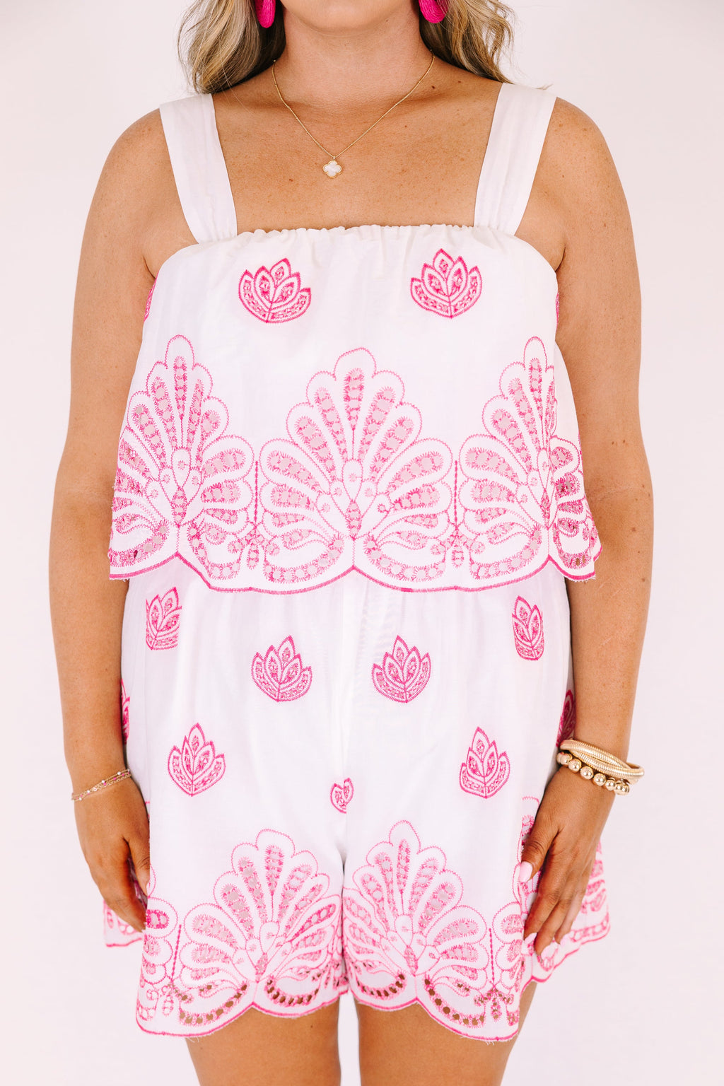 Poppies In The Field Romper, Pink