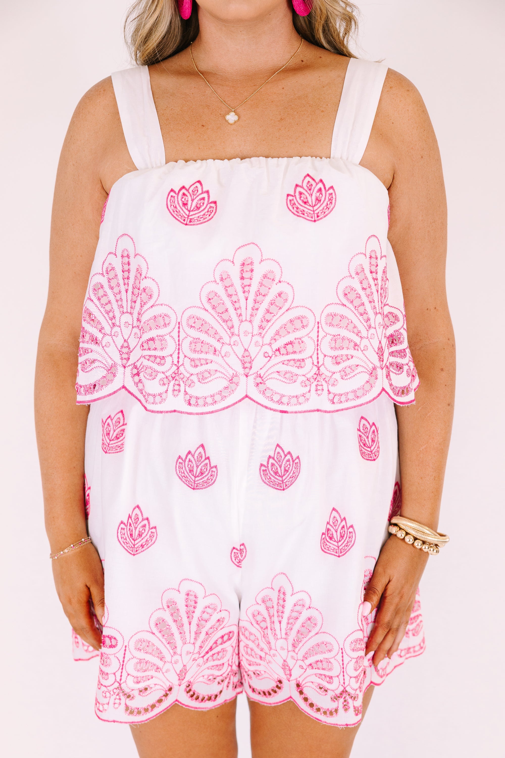 Poppies In The Field Romper, Pink