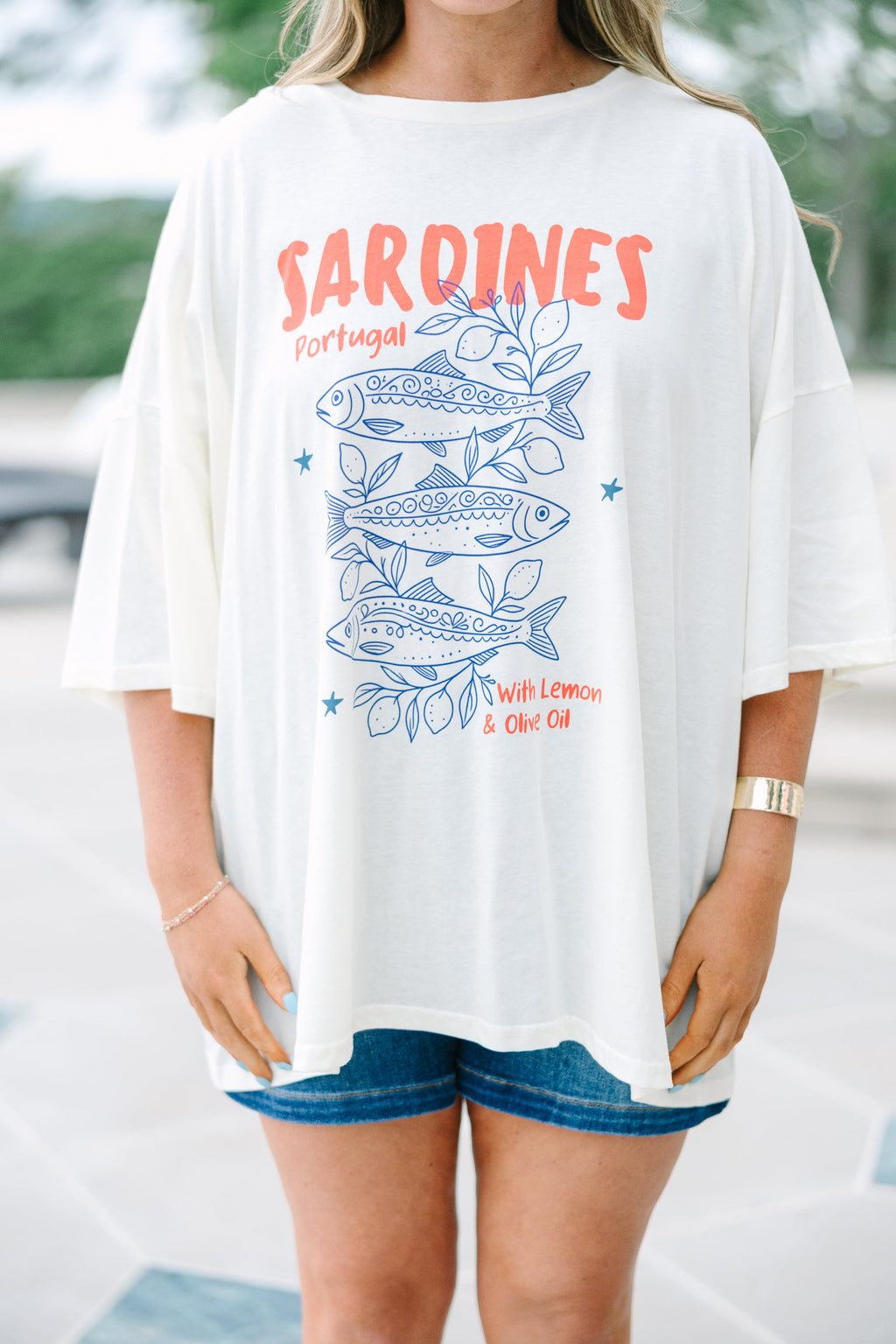 Portugal Sardines Boyfriend Tee, Ivory