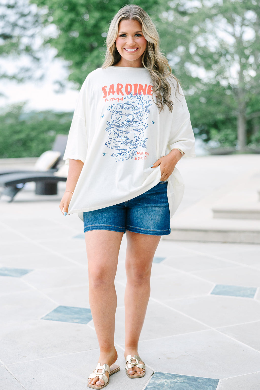 Portugal Sardines Boyfriend Tee, Ivory