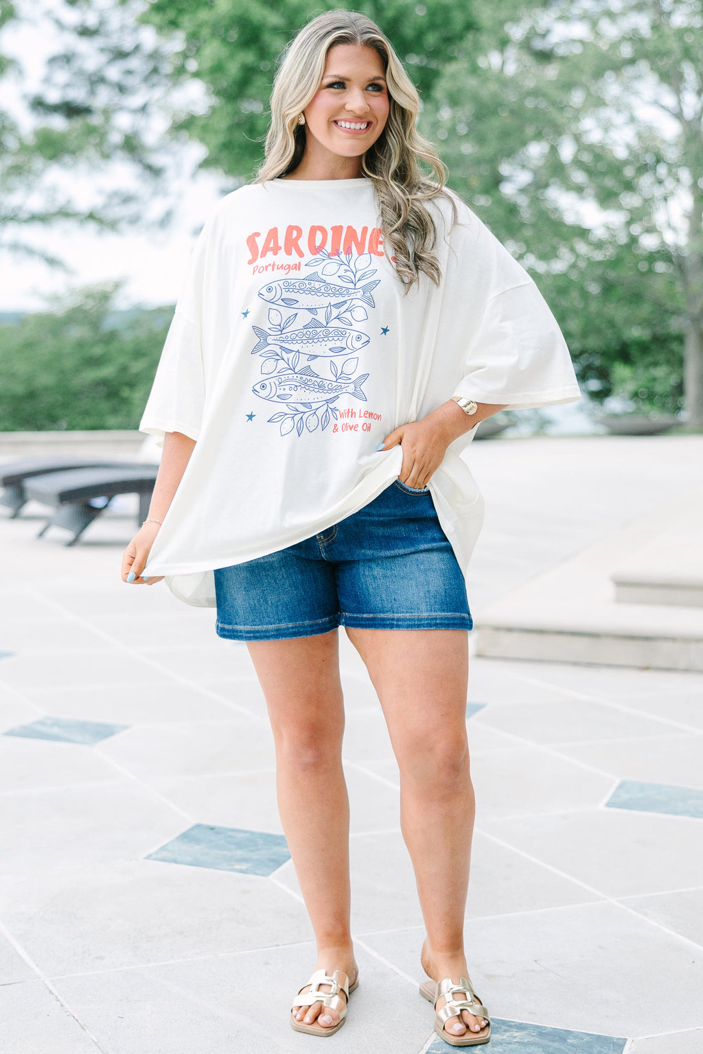 Portugal Sardines Boyfriend Tee, Ivory