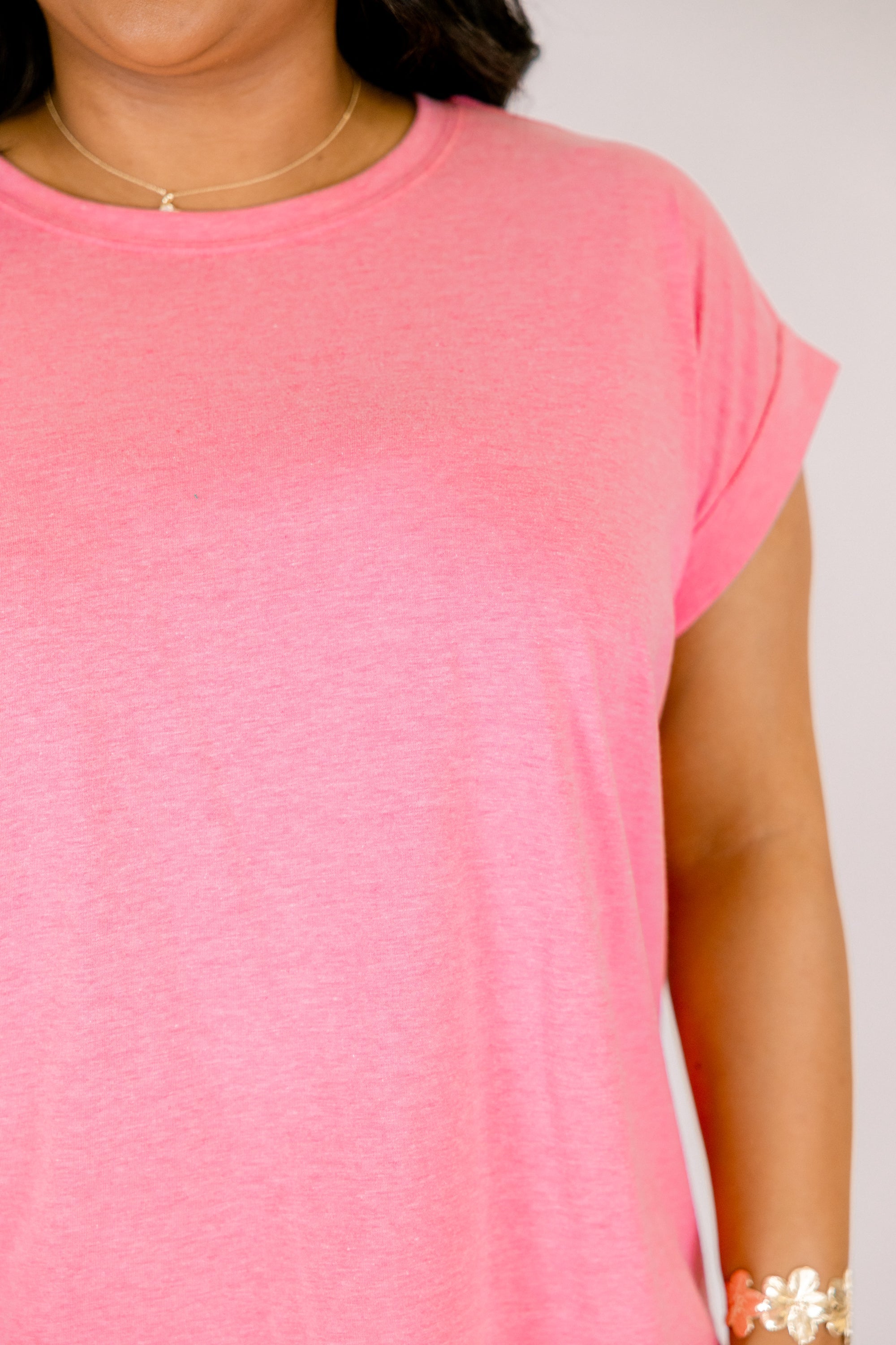Pretty Please Tee, Heather Fuchsia