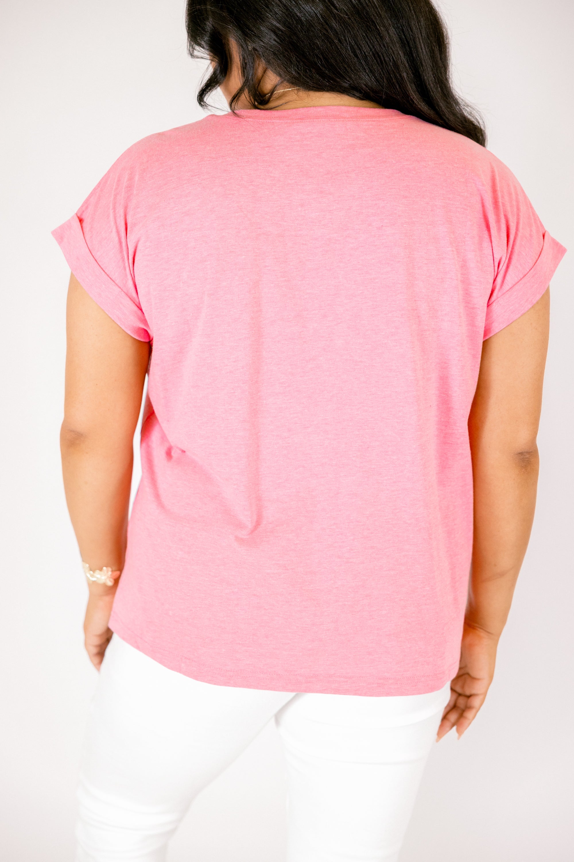 Pretty Please Tee, Heather Fuchsia