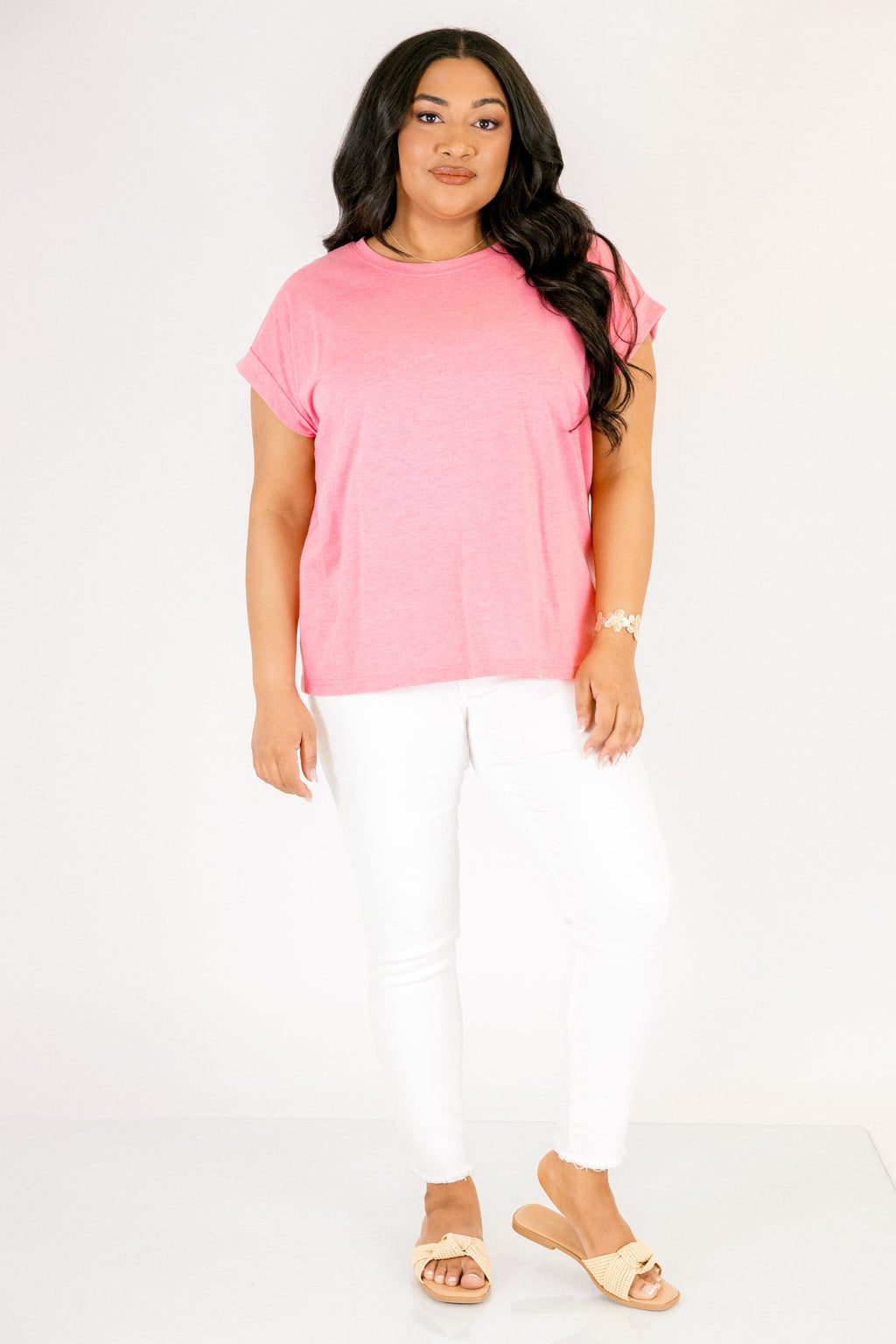 Pretty Please Tee, Heather Fuchsia