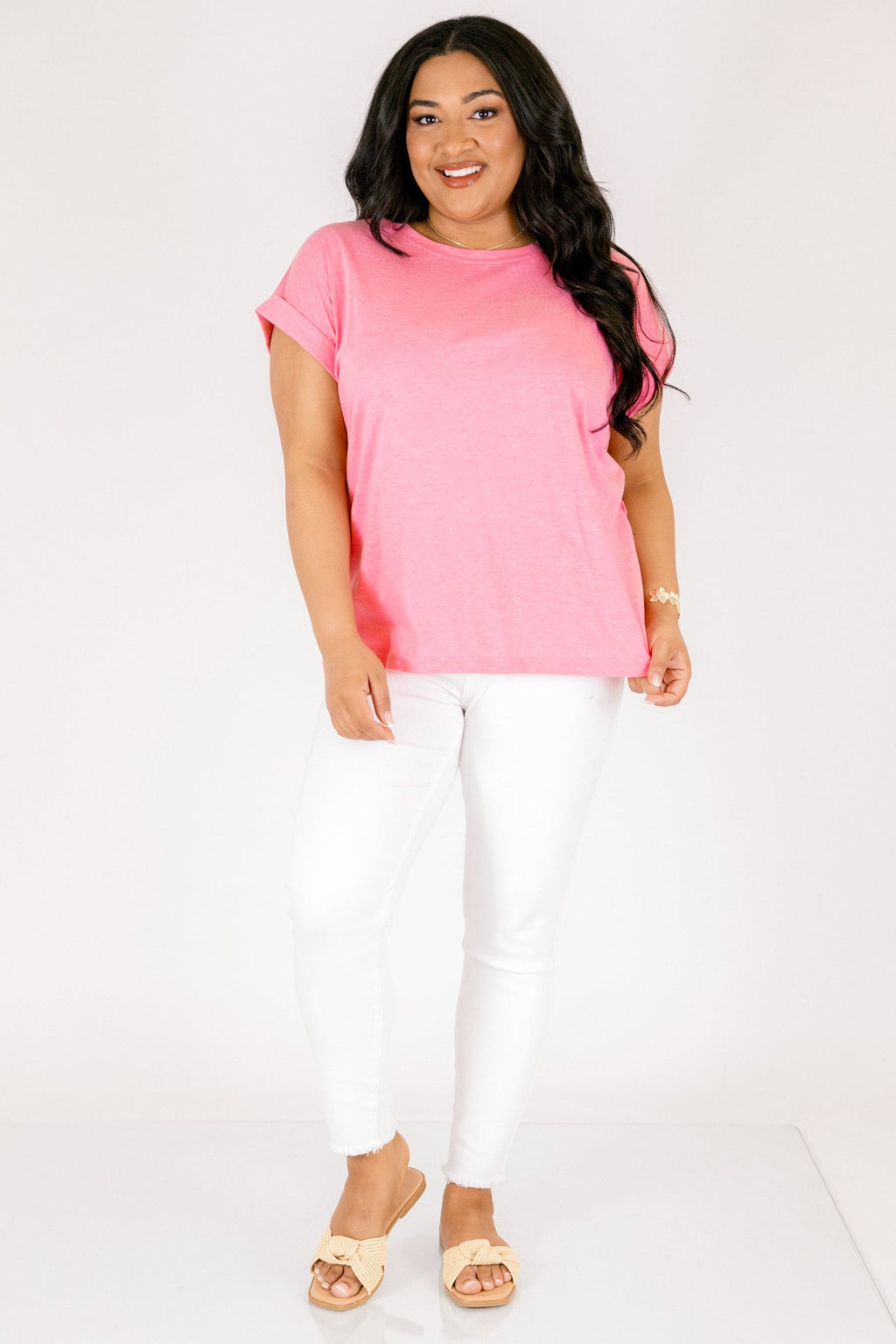 Pretty Please Tee, Heather Fuchsia