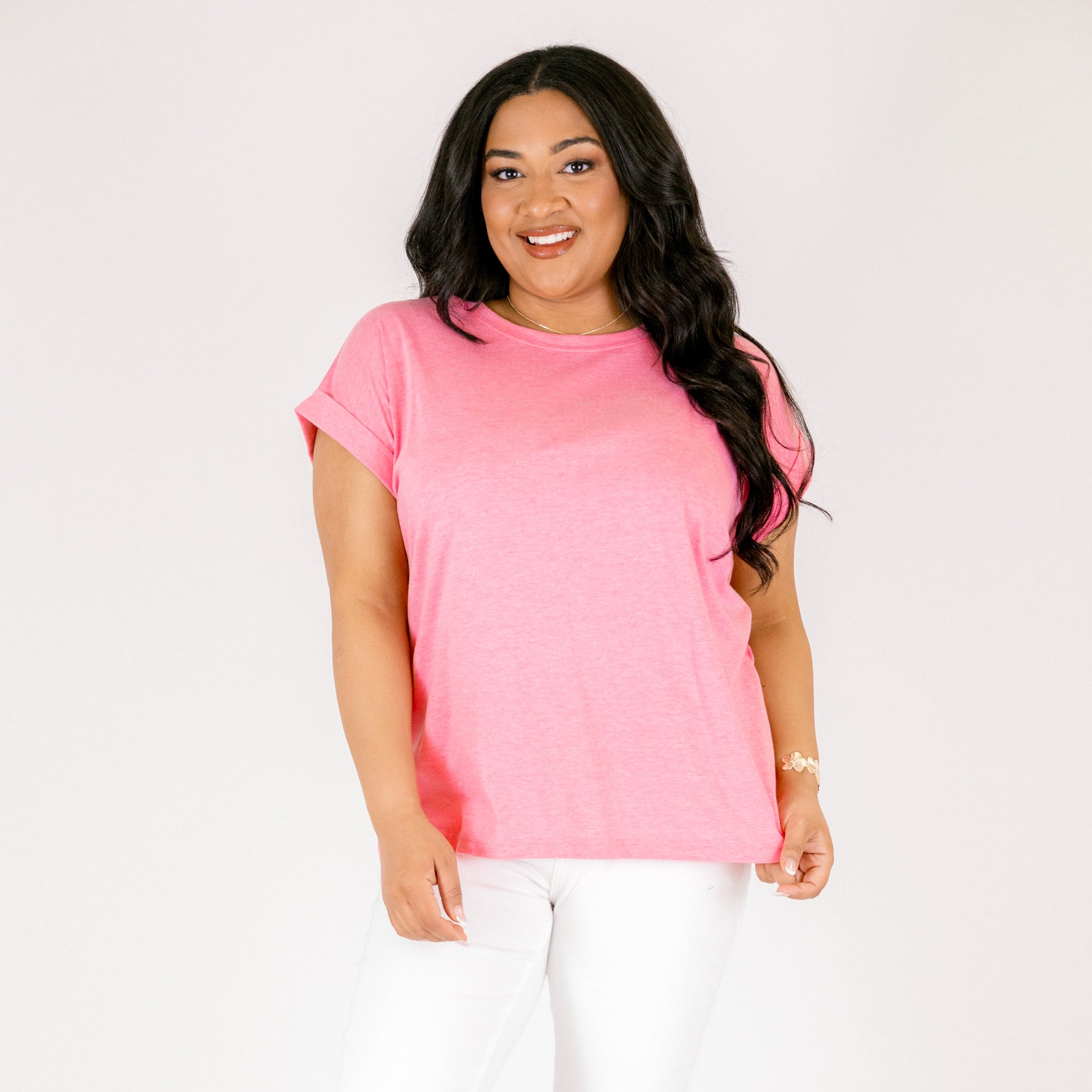 Pretty Please Tee, Heather Fuchsia