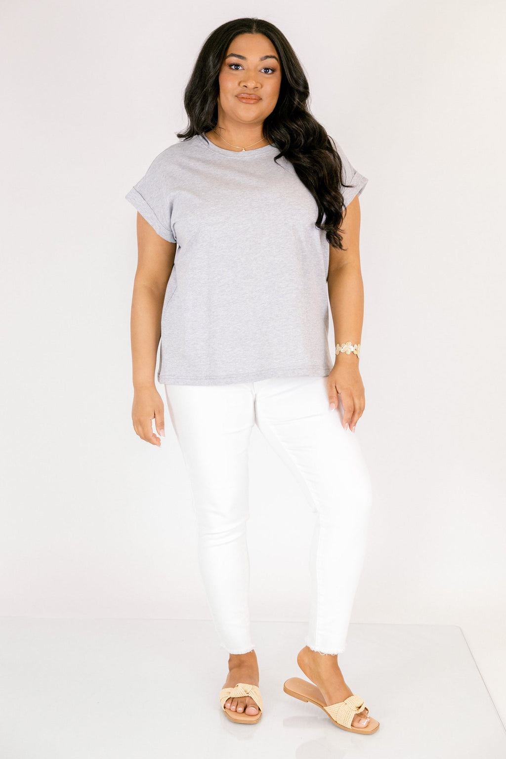 Pretty Please Tee, Heather Grey