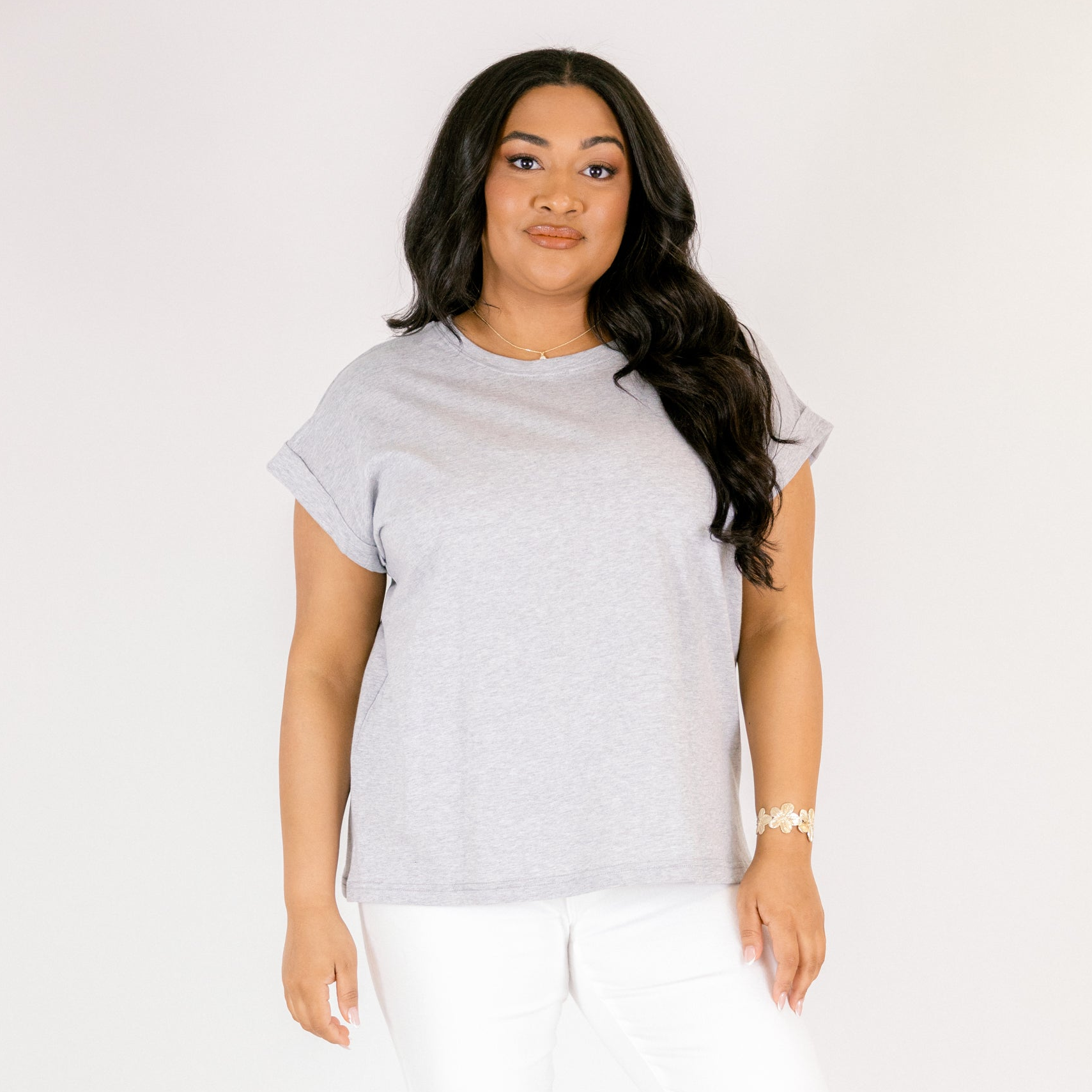 Pretty Please Tee, Heather Grey