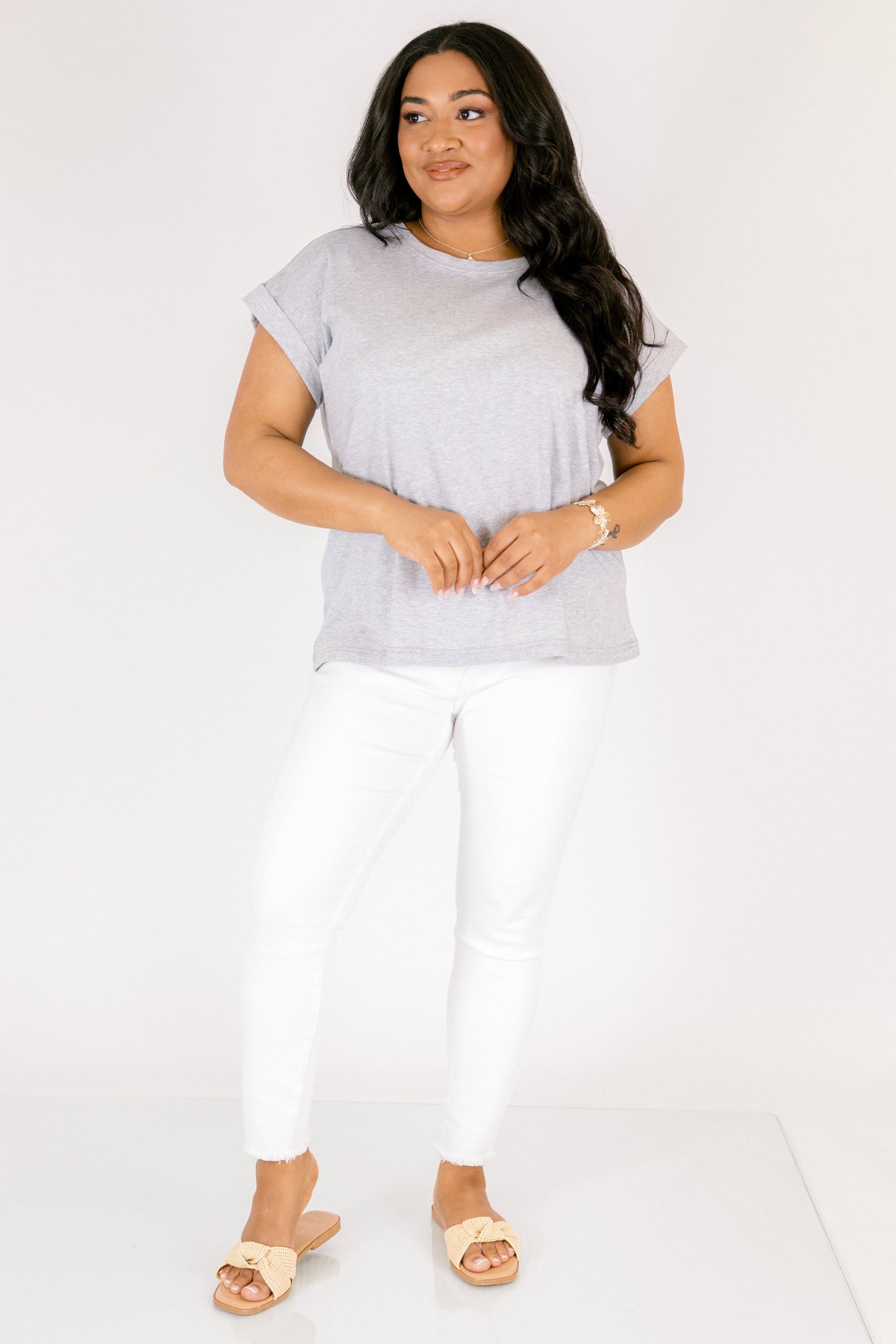 Pretty Please Tee, Heather Grey