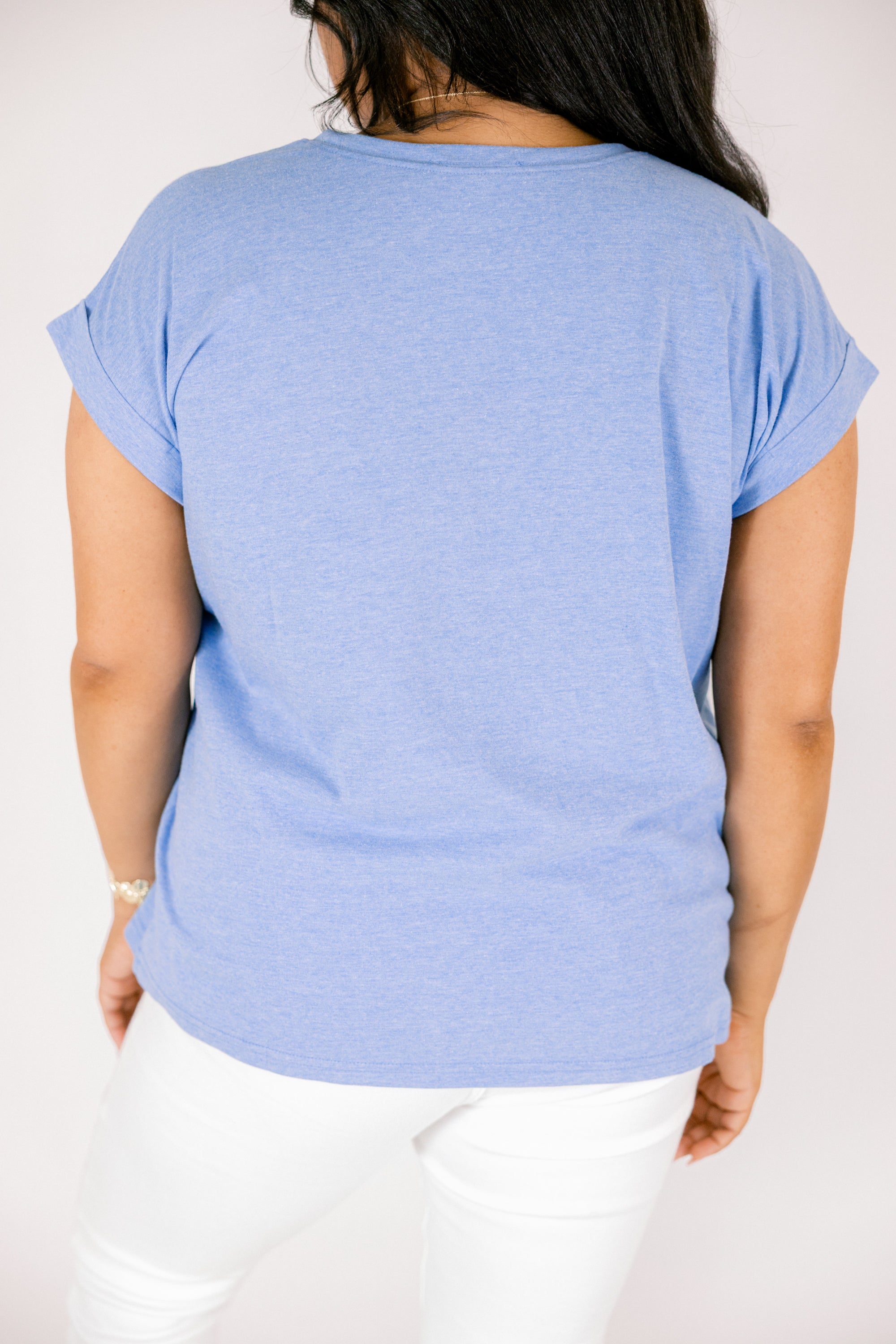 Pretty Please Tee, Heather Ocean Blue