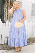 Pretty In Pinstripes Dress, Blue