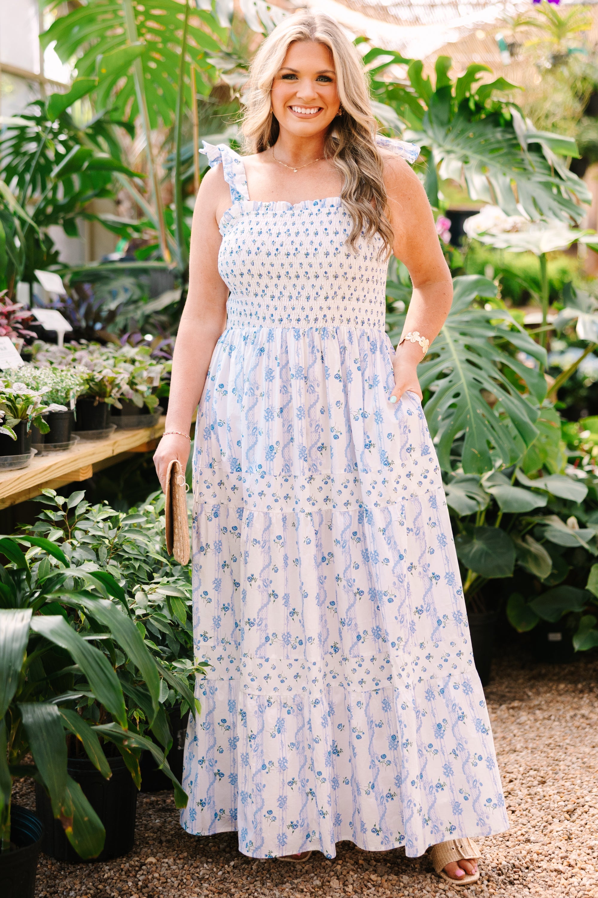 Promise In Bloom Dress, Sky Blue