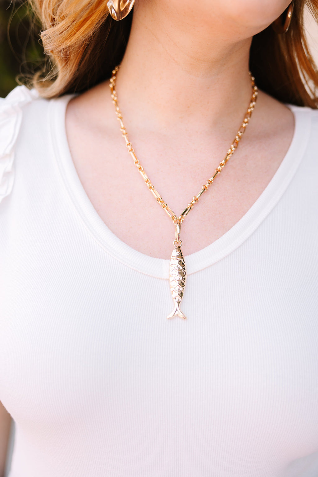 Quite A Catch Necklace, Gold