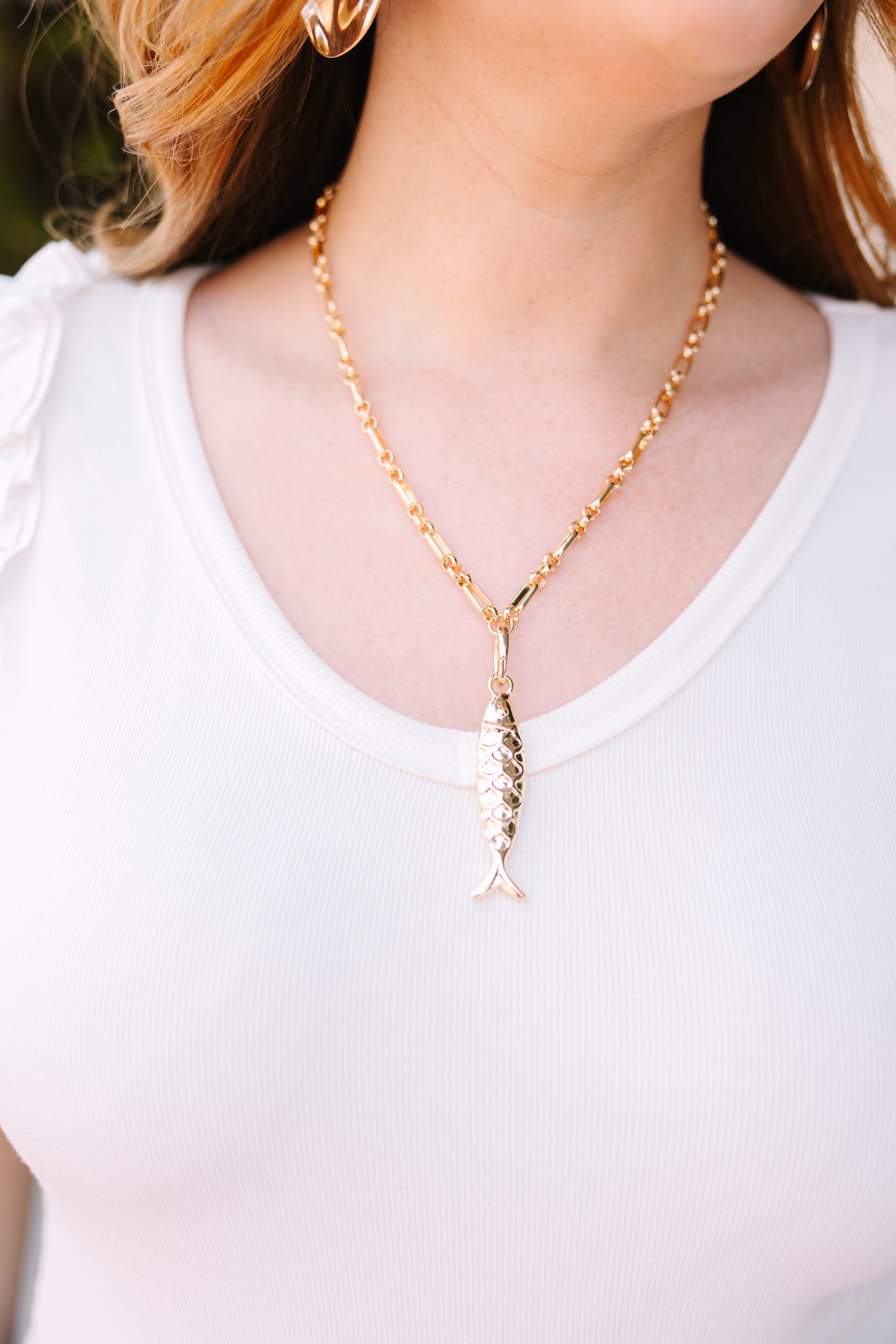 Quite A Catch Necklace, Gold