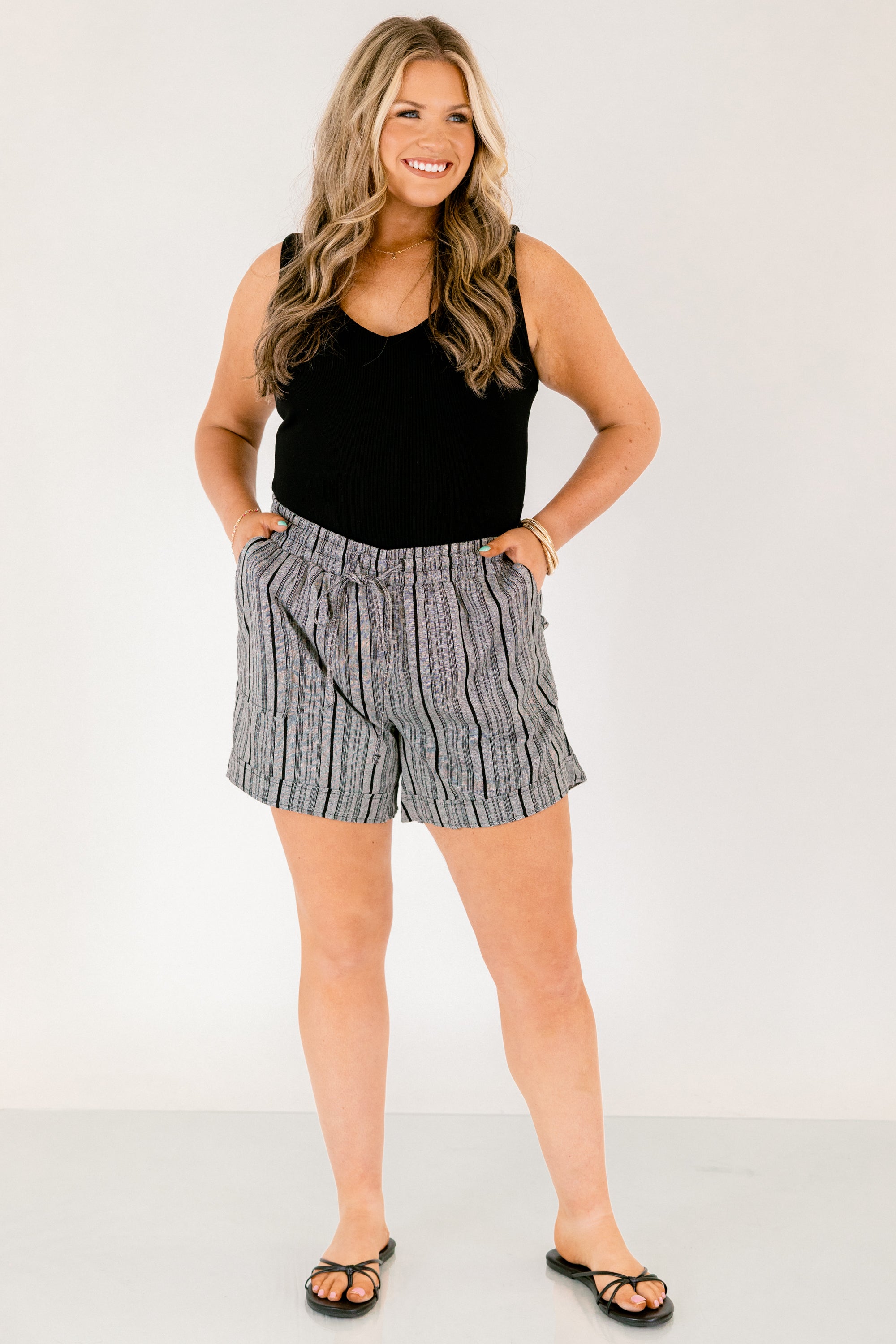 Recharging My Batteries Shorts, Gray Stripe