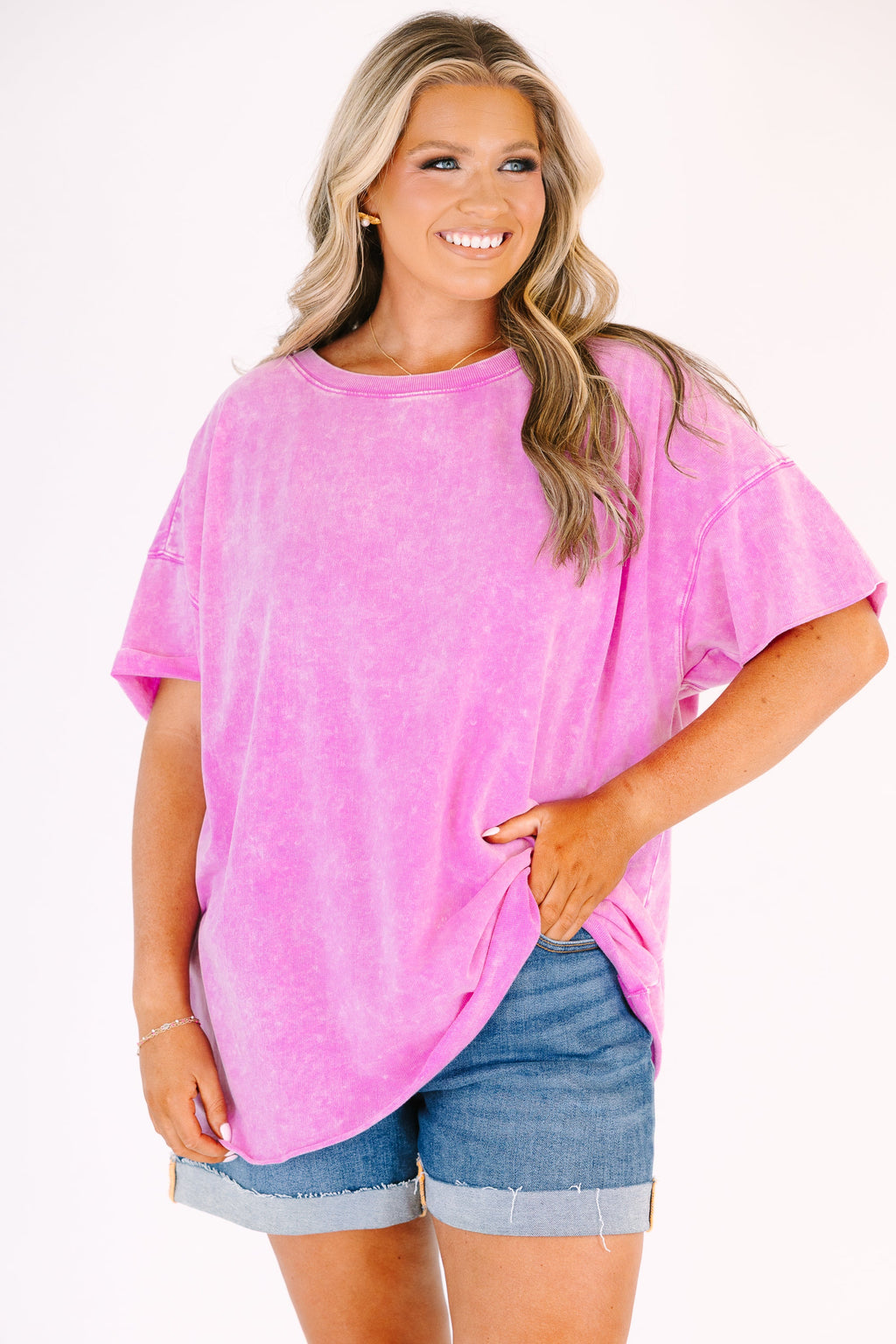 Relax and Repeat Tee, Bright Mauve