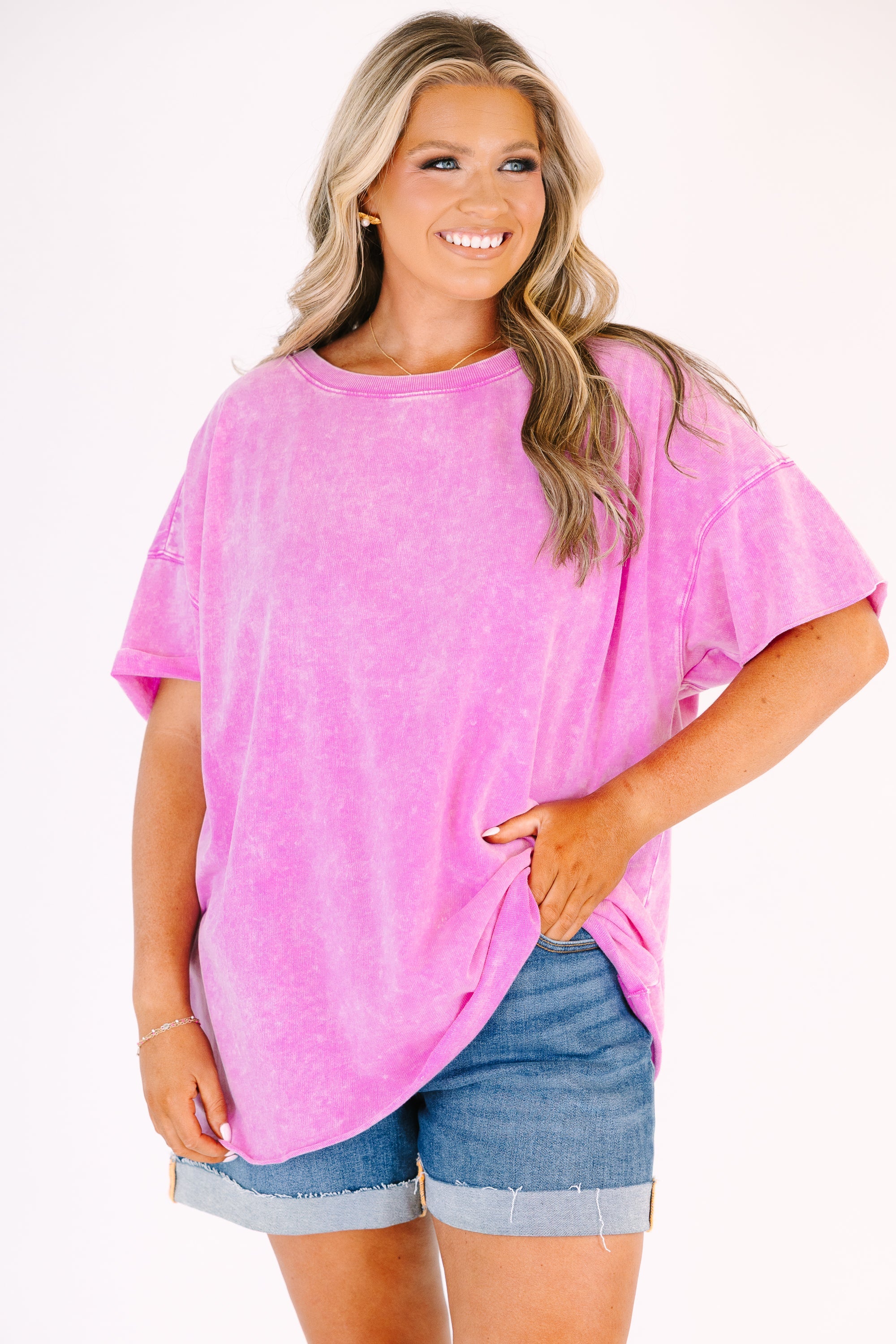 Relax and Repeat Tee, Bright Mauve