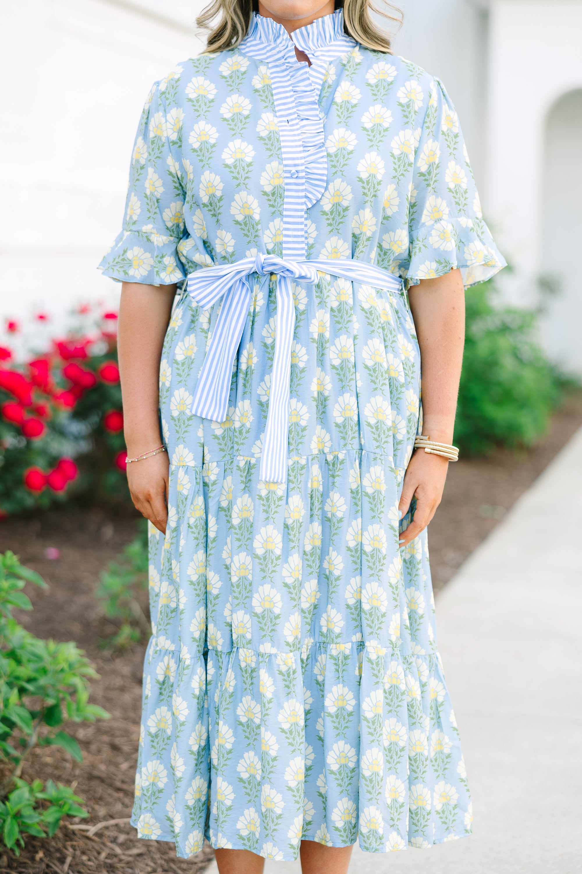 Reserved For You Dress, Blue Floral
