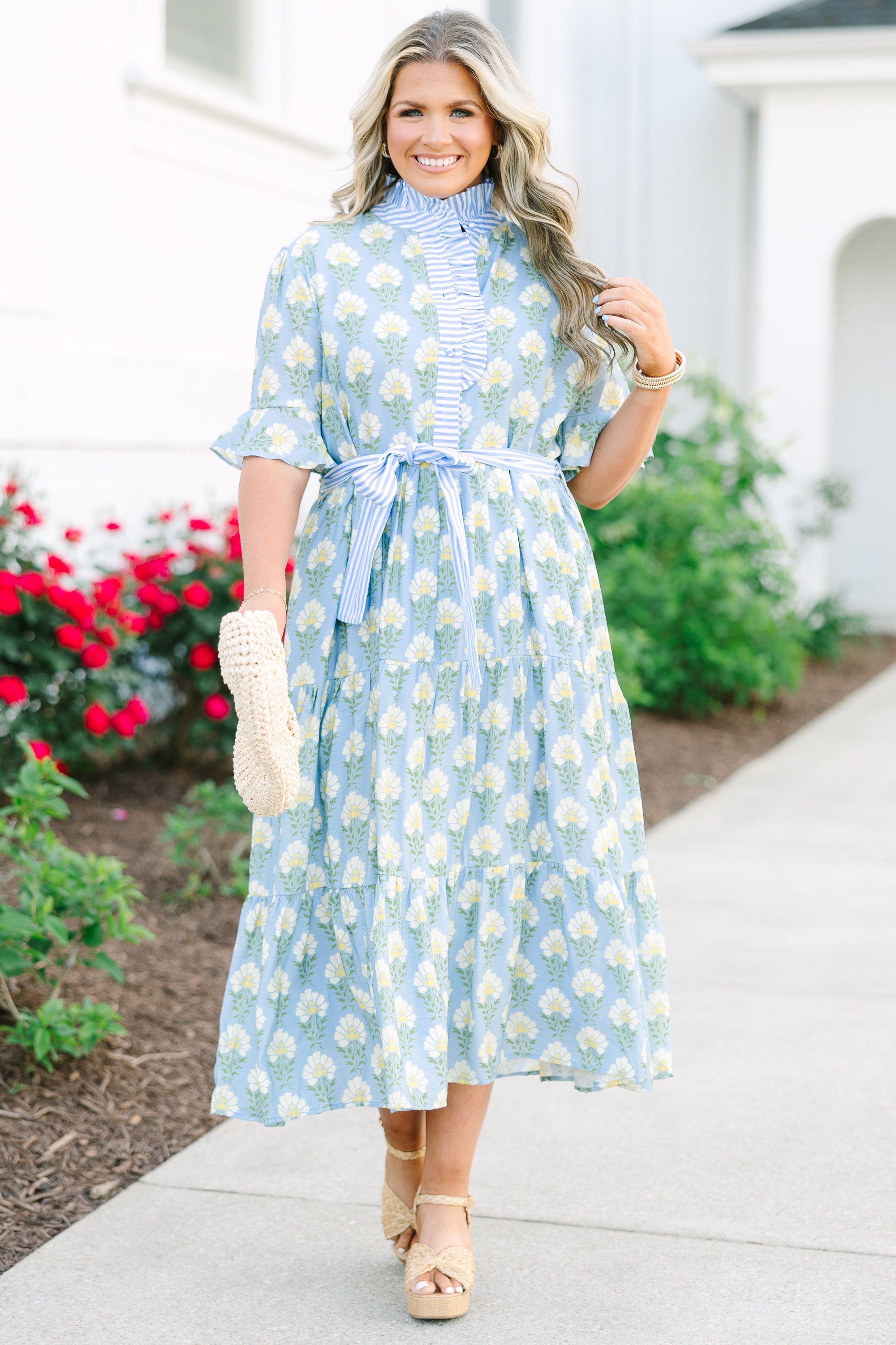 Reserved For You Dress, Blue Floral