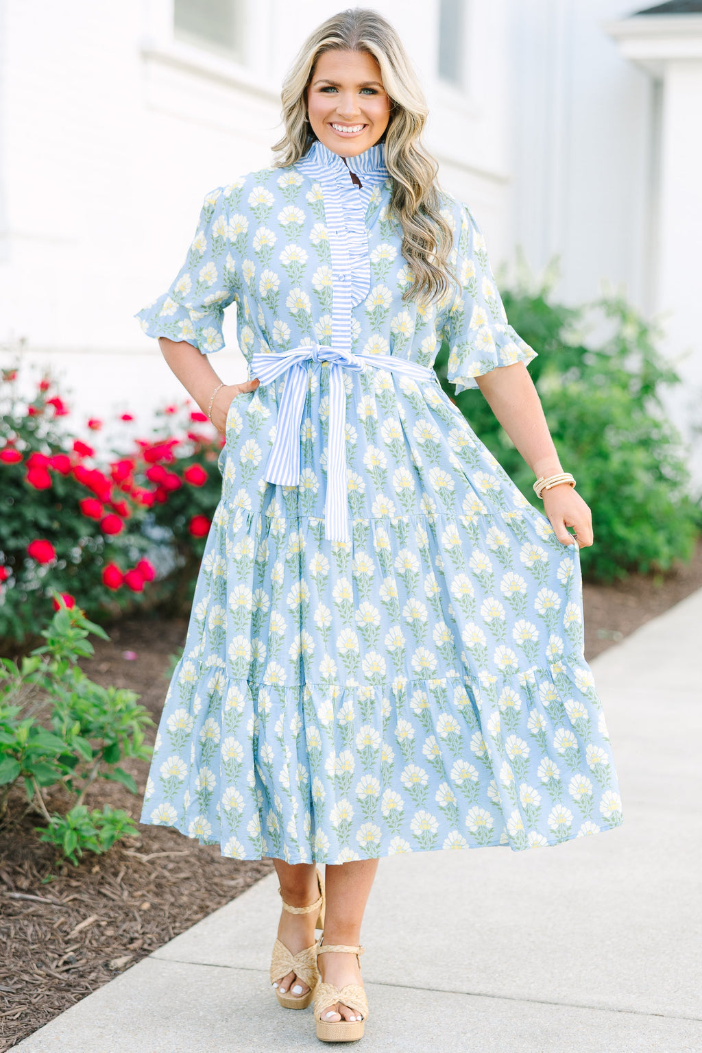 Reserved For You Dress, Blue Floral