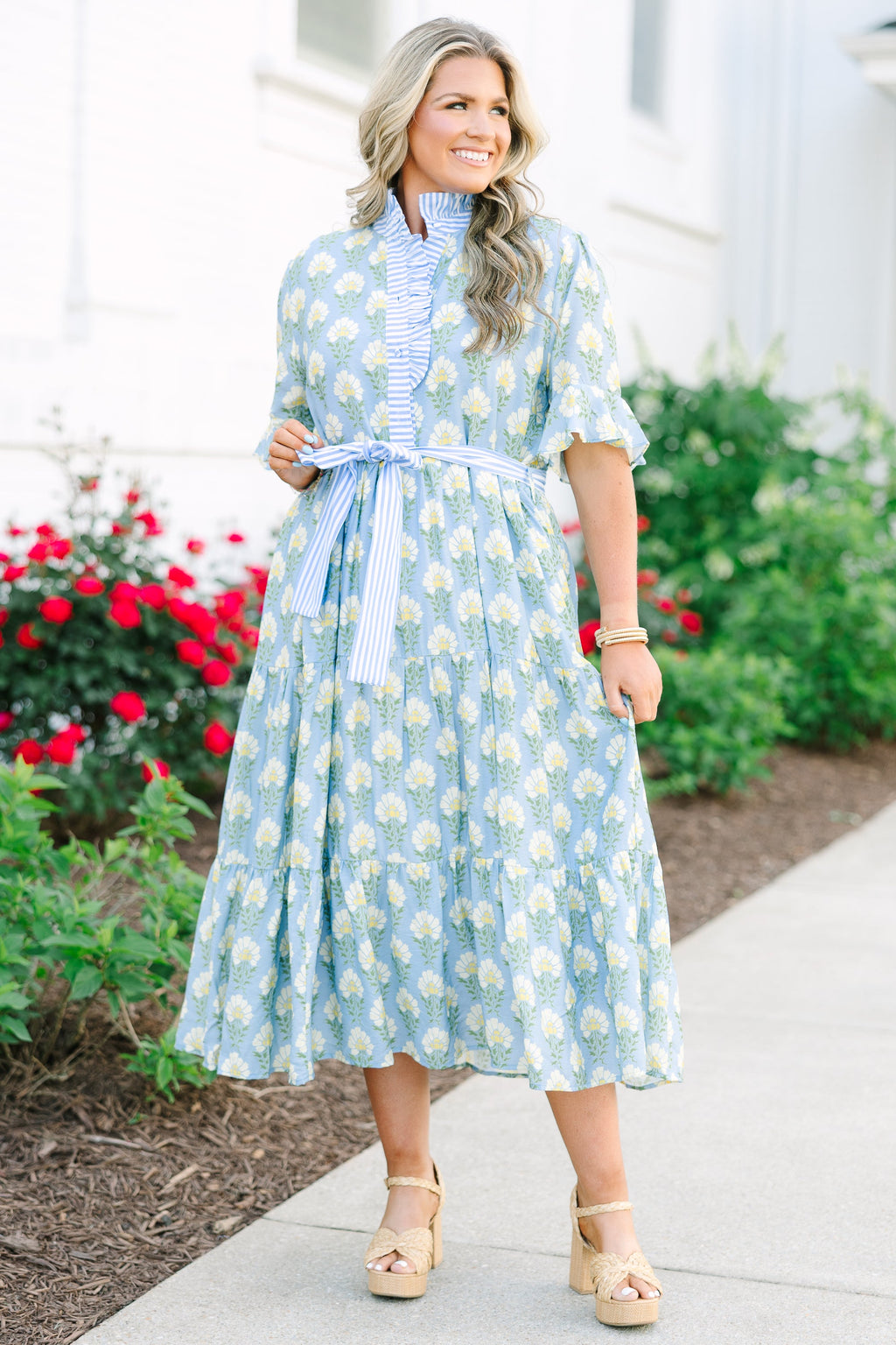 Reserved For You Dress, Blue Floral