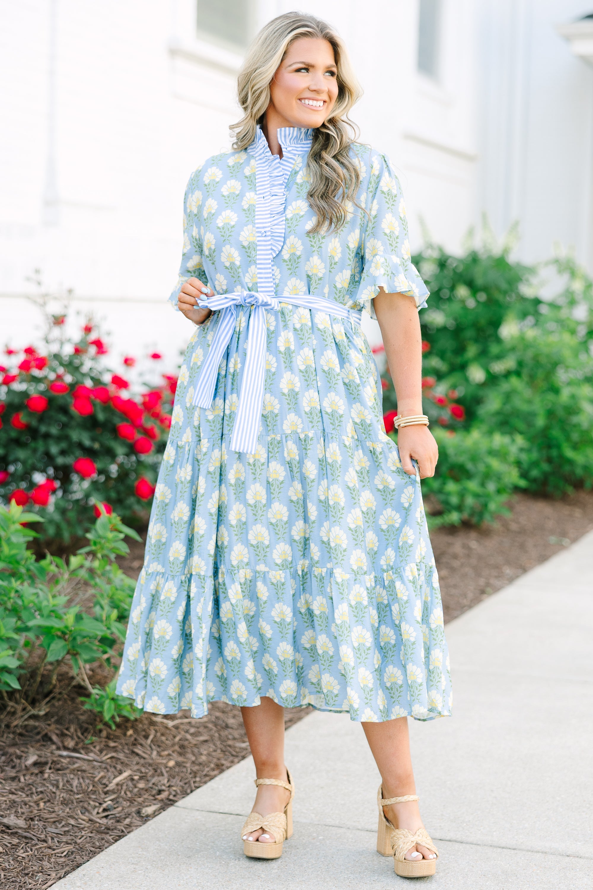 Reserved For You Dress, Blue Floral
