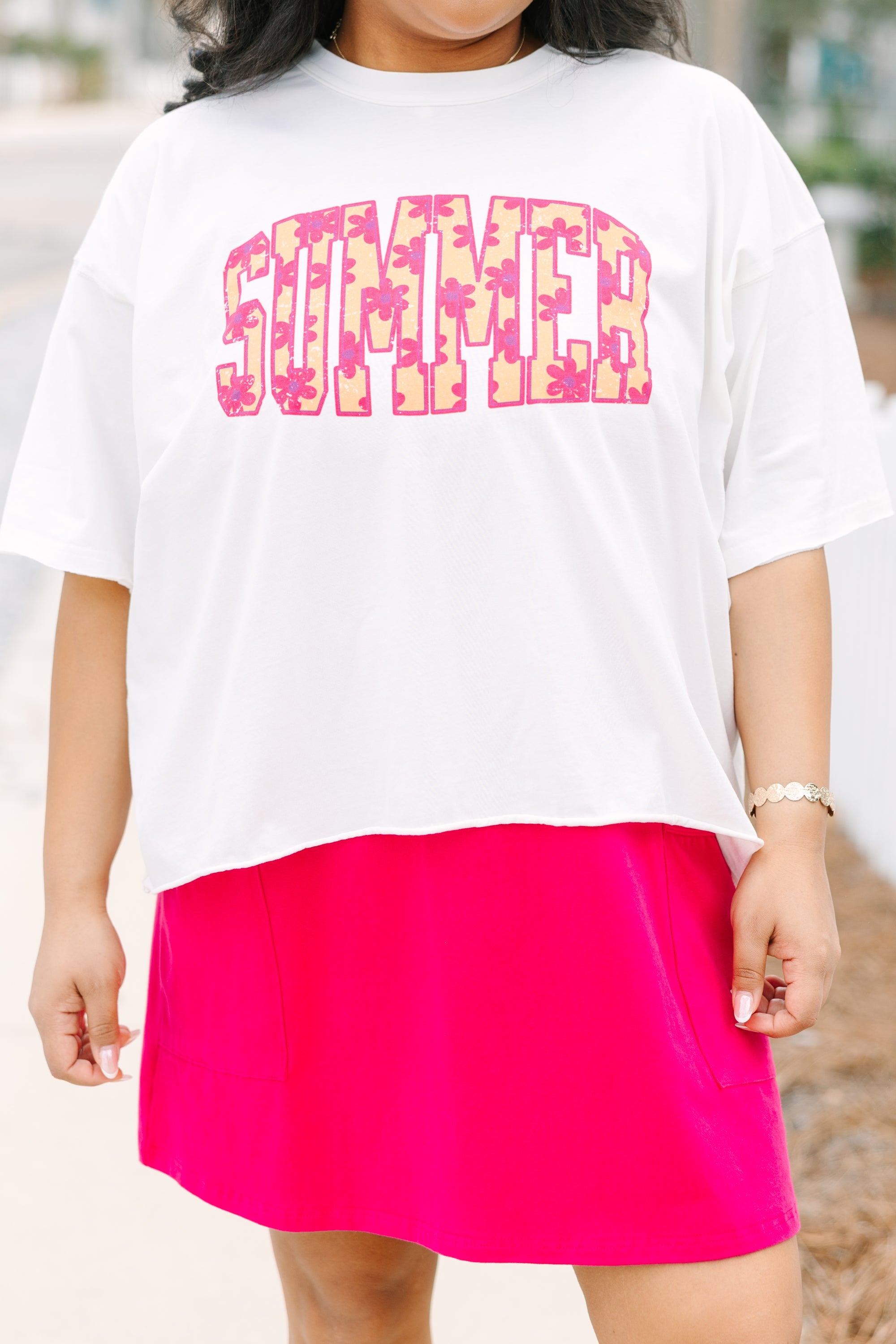 Retro Summer Vintage Wash Tee, White
