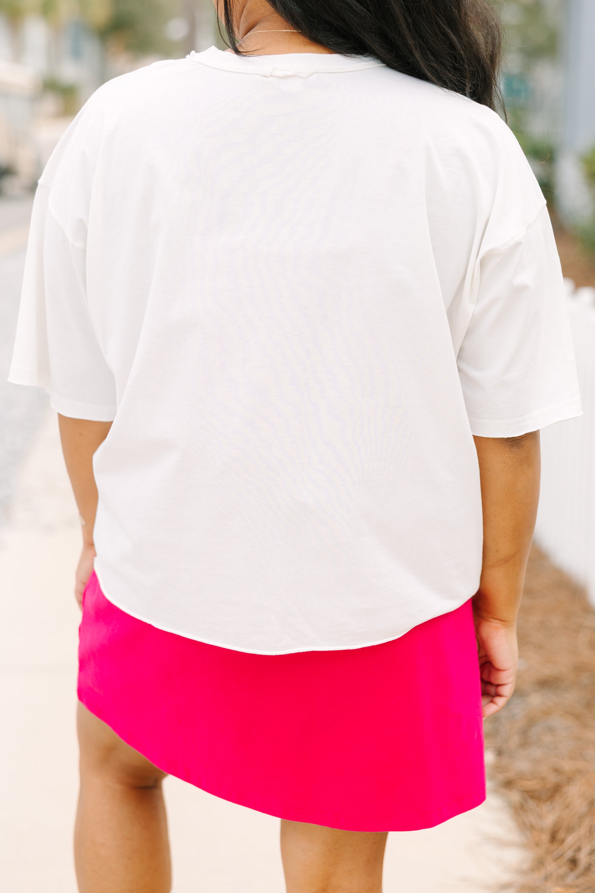 Retro Summer Vintage Wash Tee, White