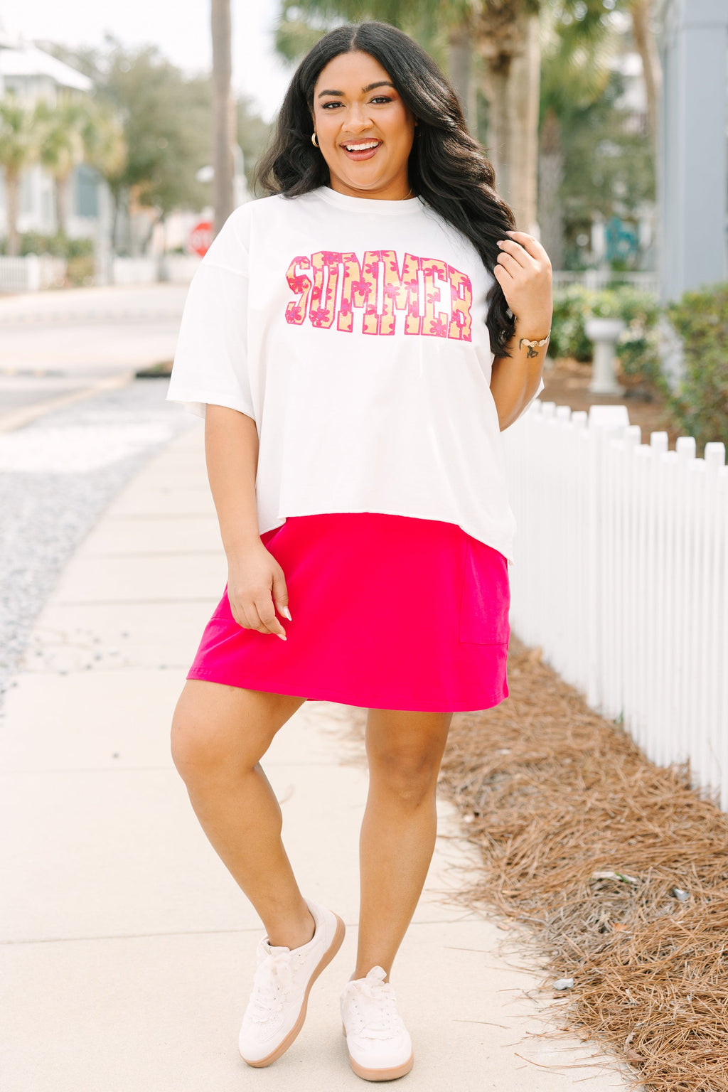 Retro Summer Vintage Wash Tee, White