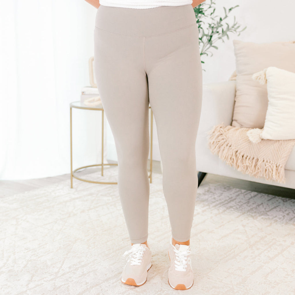 Rise To The Occasion Leggings, Stone Taupe