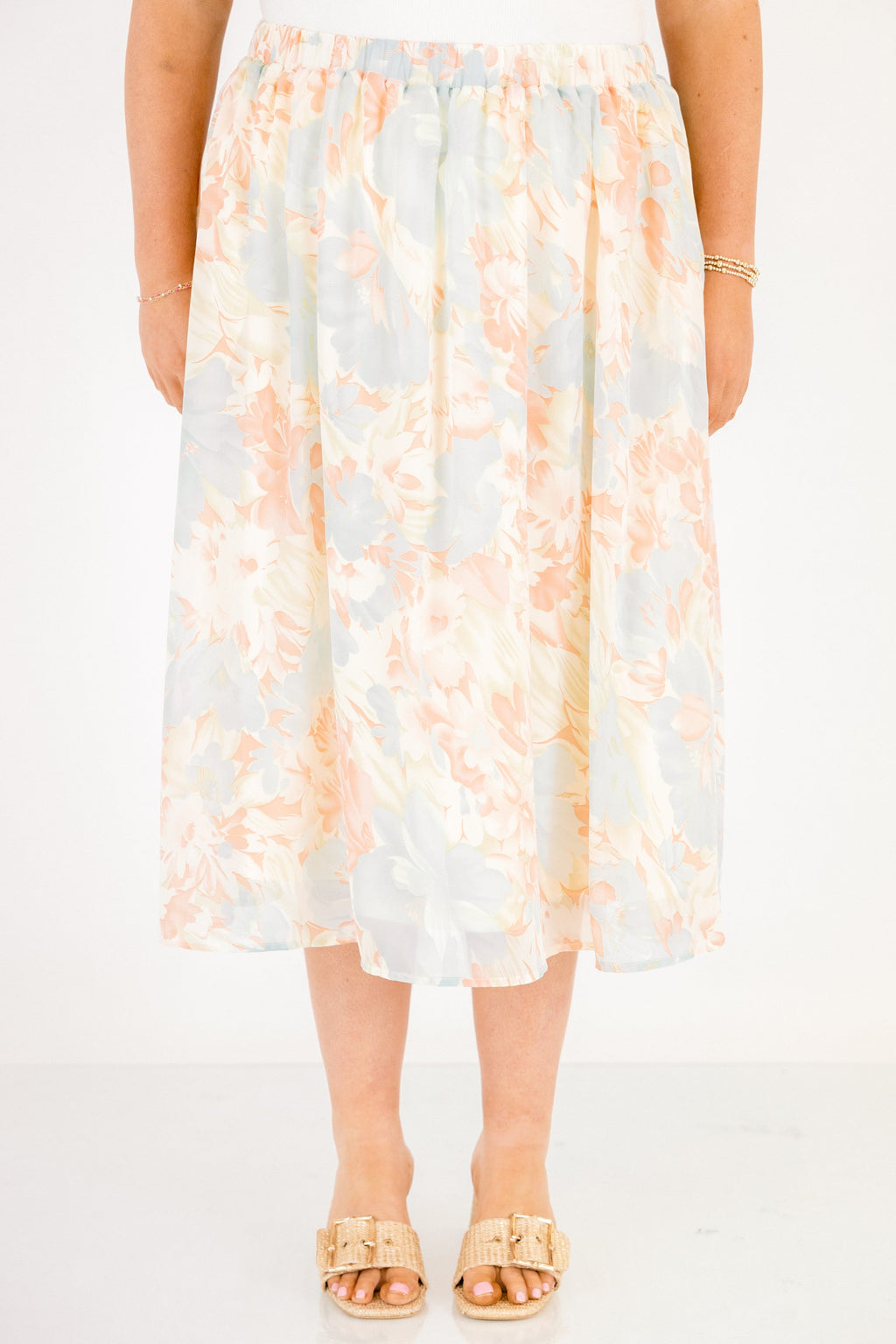 Romantic Florals Skirt, Blue