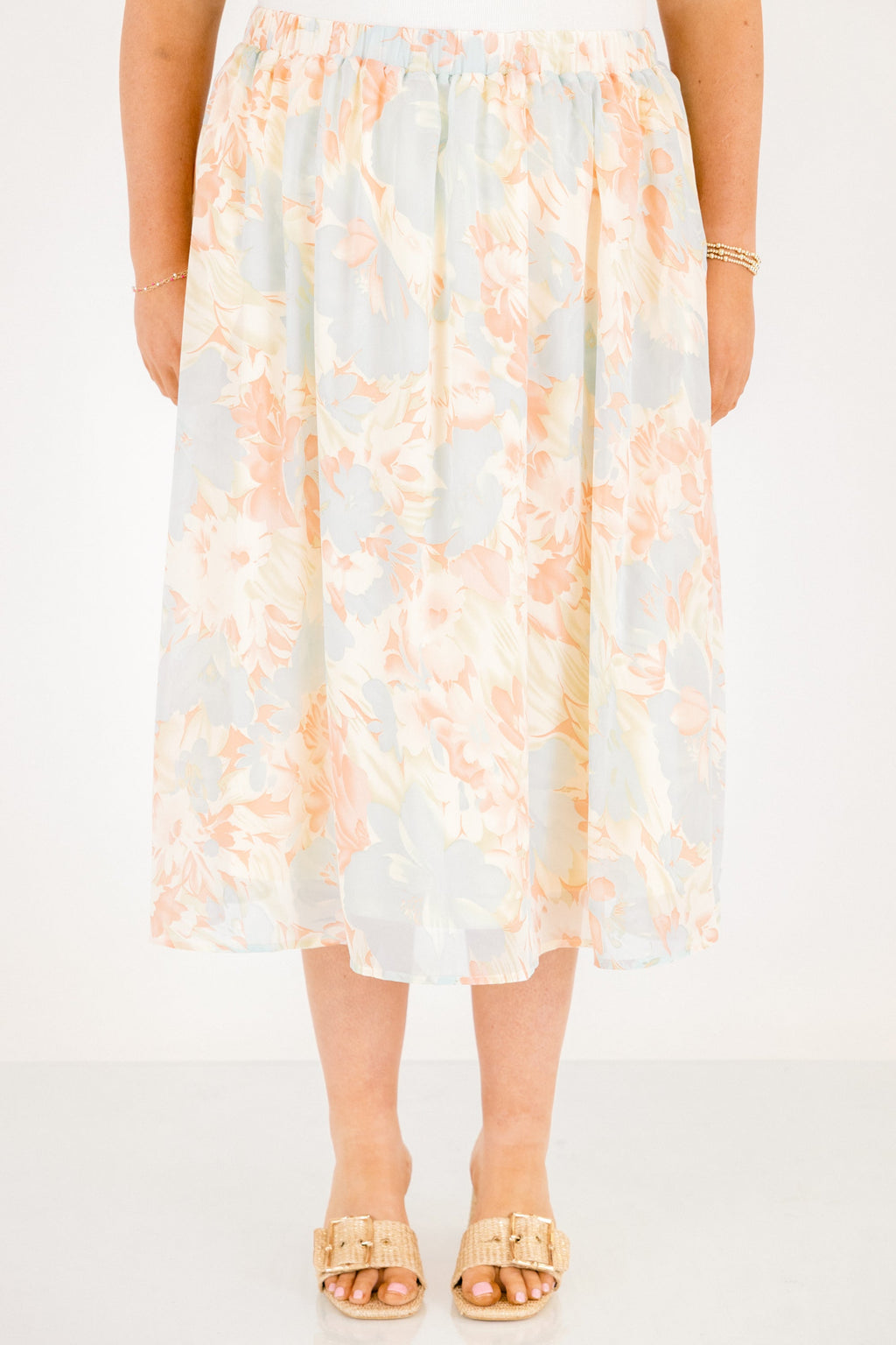 Romantic Florals Skirt, Blue