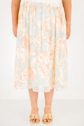 Romantic Florals Skirt, Blue