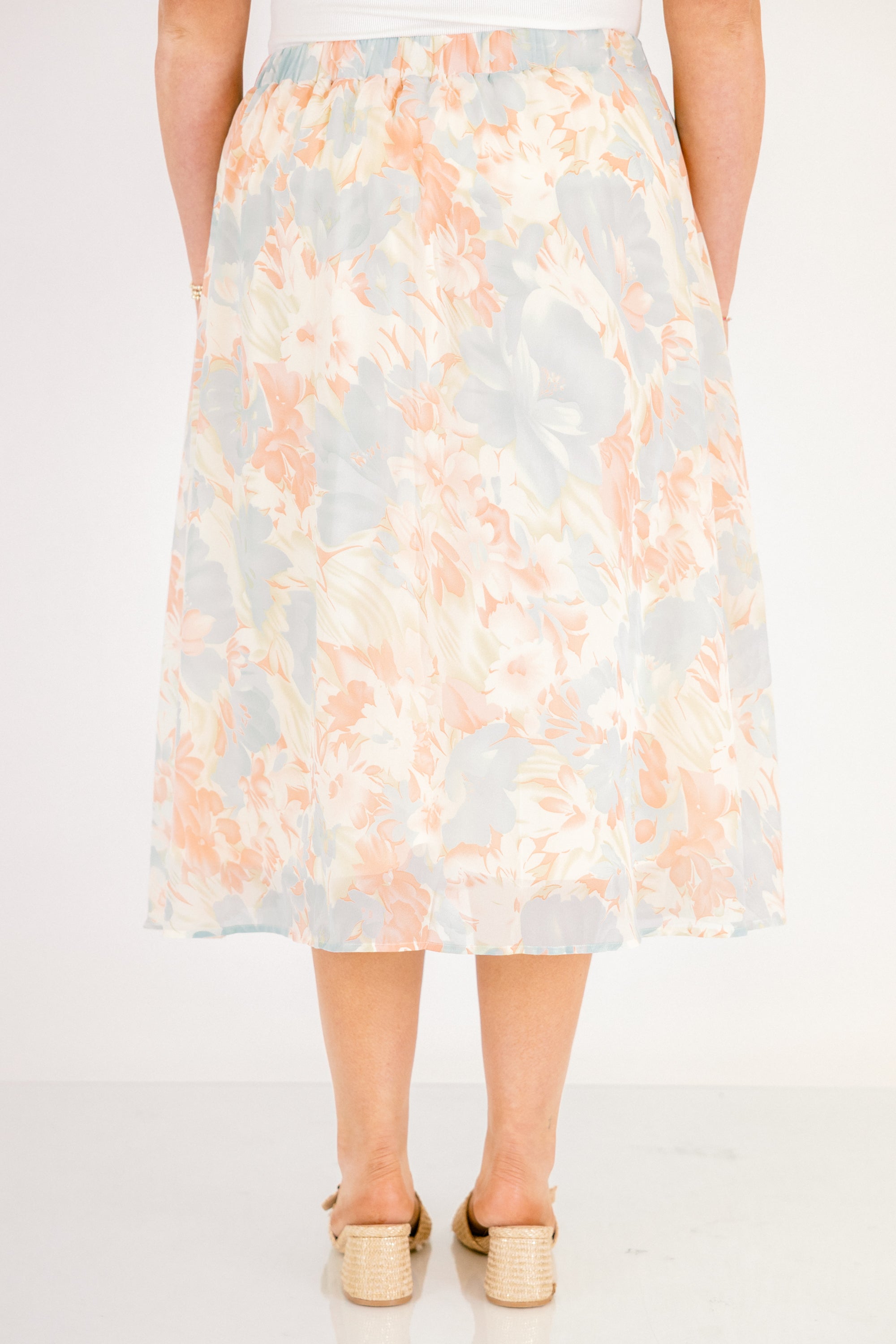 Romantic Florals Skirt, Blue