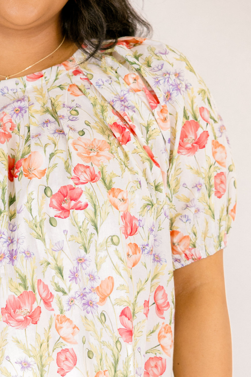 Rooftop Romance Top, Green Floral