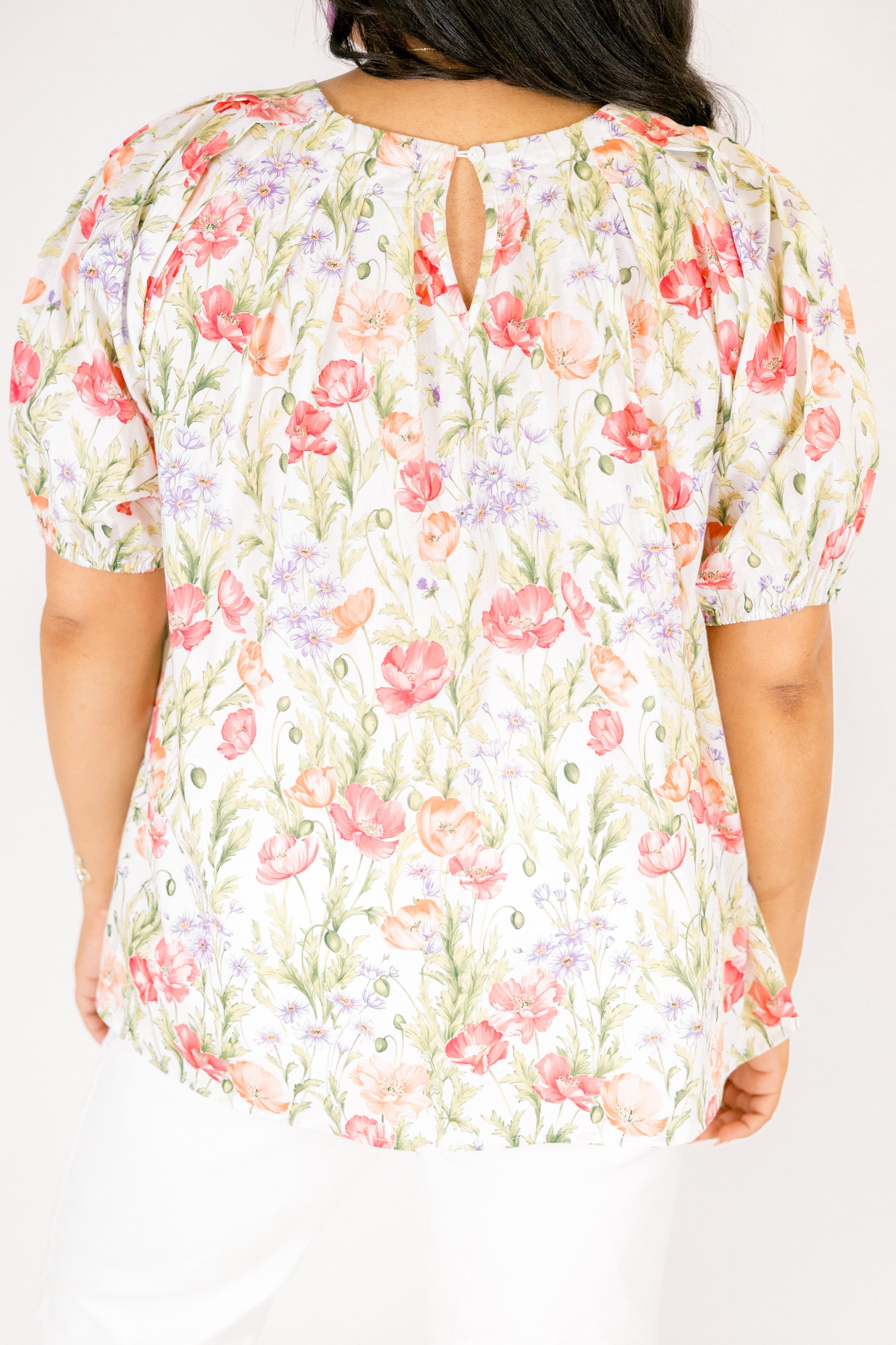 Rooftop Romance Top, Green Floral