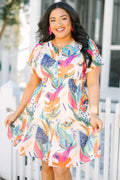 Samba By The Sea Dress, Fuchsia Multi