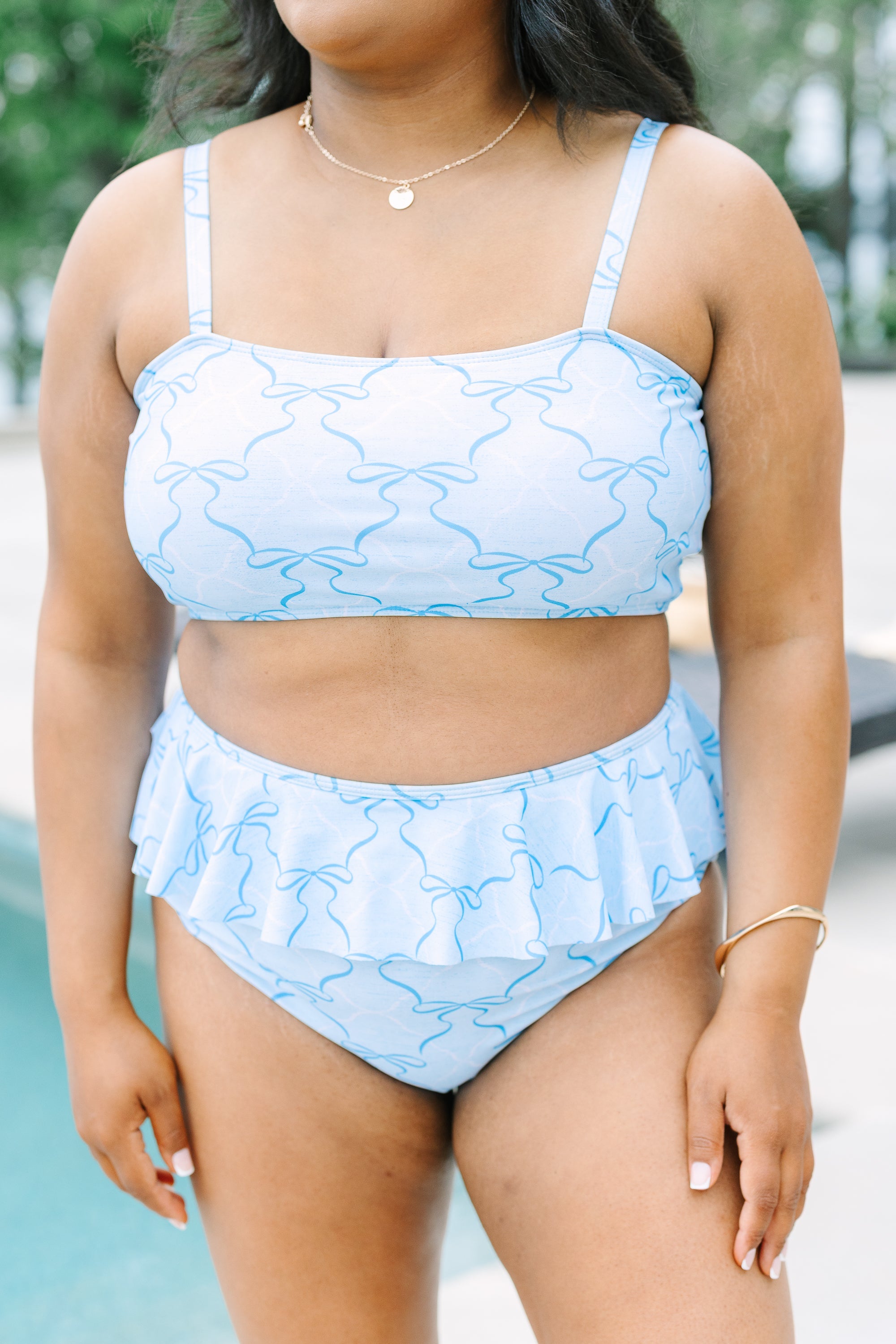Sandy Sunset Swim Top, Blue Ribbon