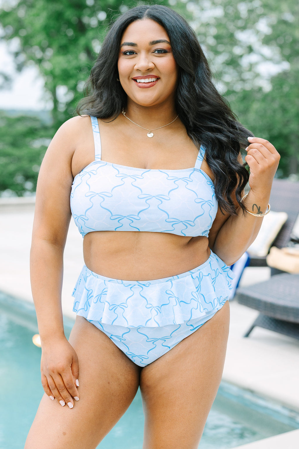 Sandy Sunset Swim Top, Blue Ribbon