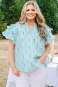Santorini Bound Top, Blue Floral
