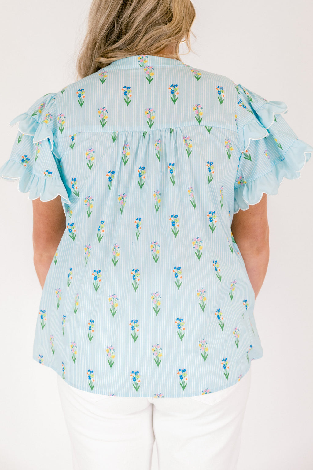 Santorini Bound Top, Blue Floral