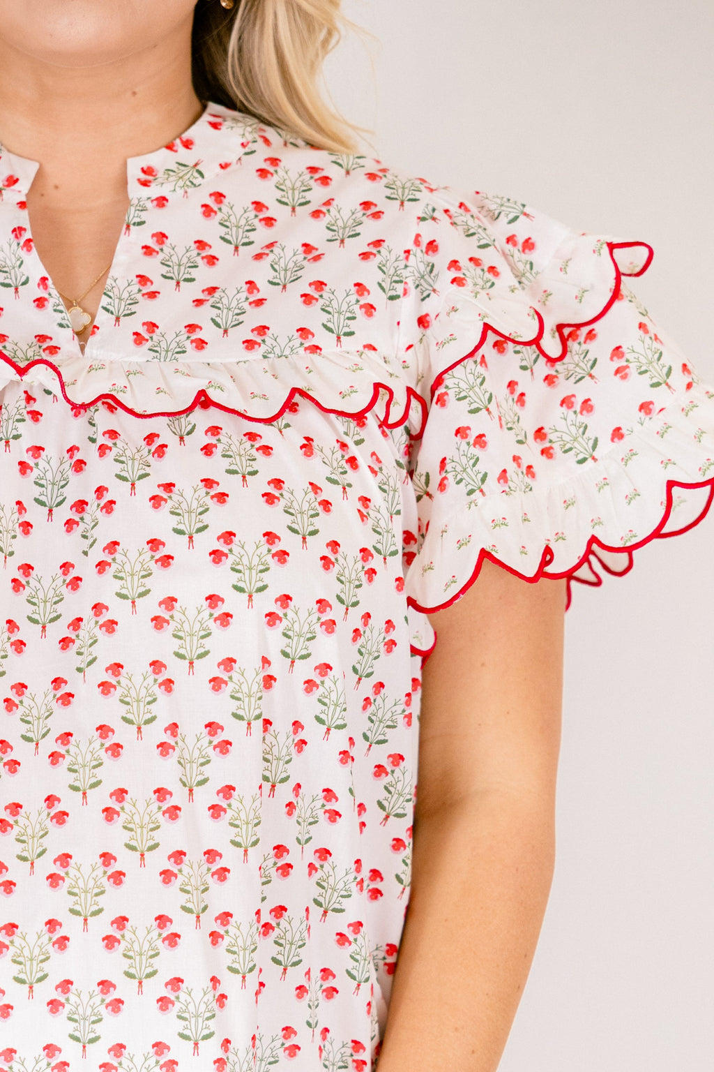 Santorini Bound Top, Pink Floral
