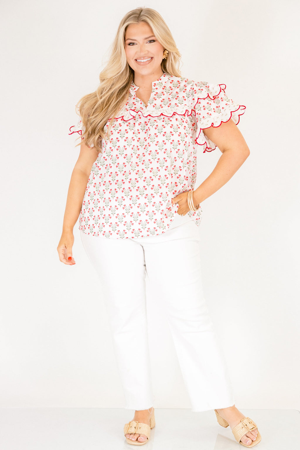 Santorini Bound Top, Pink Floral