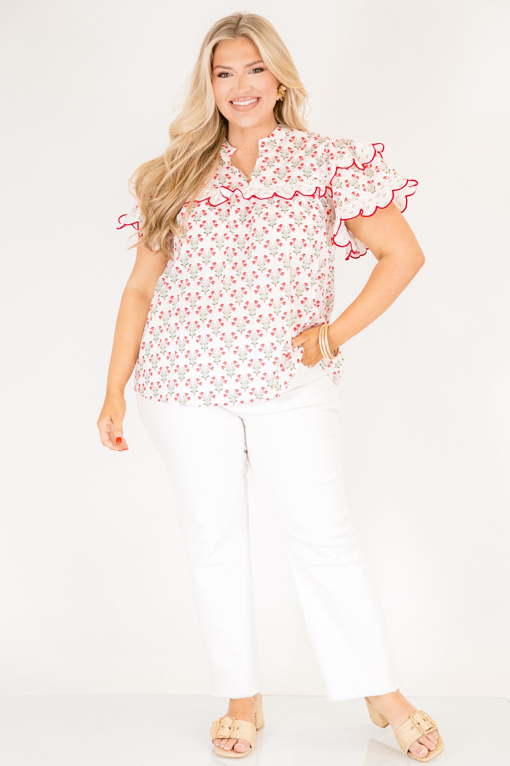 Santorini Bound Top, Pink Floral