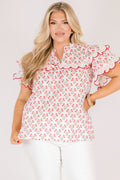 Santorini Bound Top, Pink Floral